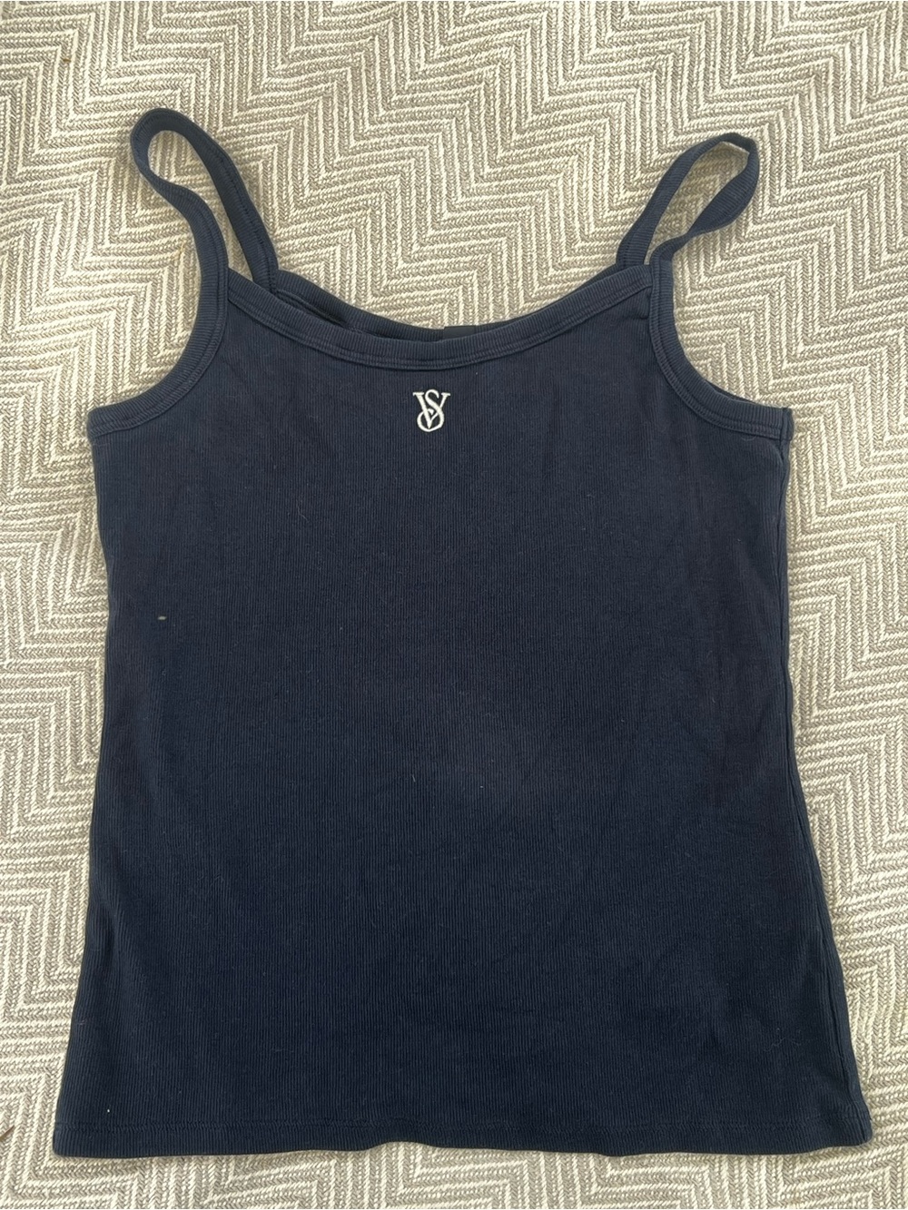 Victoria's Secret Navy Ribbed Camisole with Logo